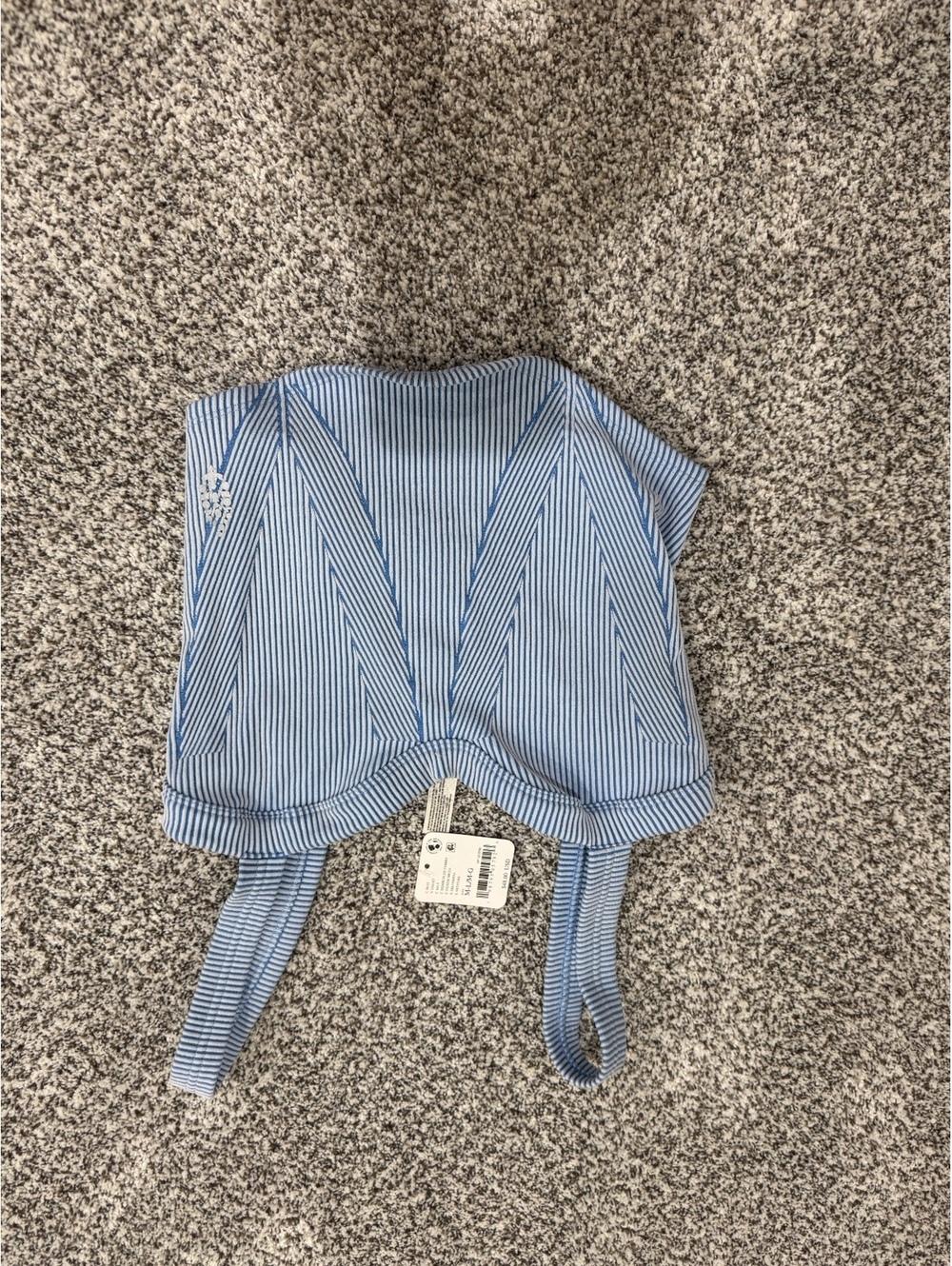 Free People FP Movement Women’s M/L Denim Blue Stripe Crop Tank Sports Bra